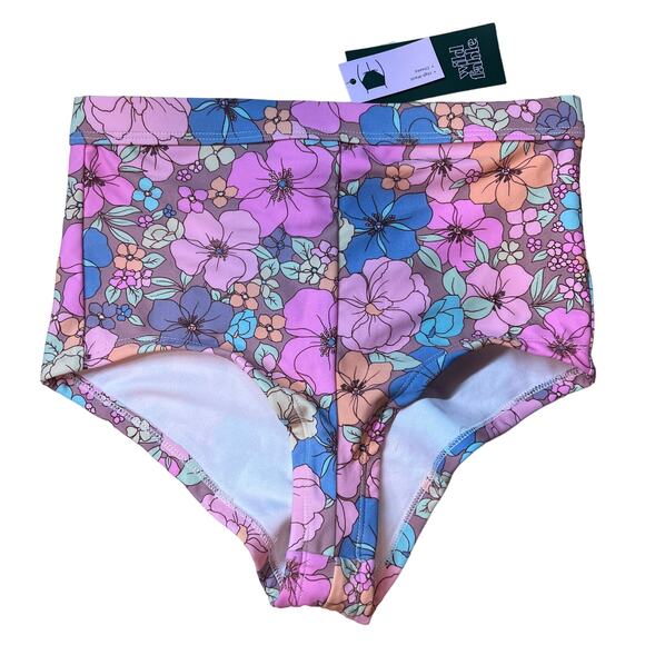 Wild Fable Women's Floral Print Boyshorts Bikini Bottom - Size XS - NWT - Picture 1 of 7